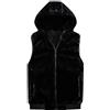 Caxndycing Gilet da uomo con imbottitura in pelliccia di orsacchiotto, caldo gilet in pile Gilets Top, gilet da uomo in pelliccia di orsacchiotto, gilet softshell con cappuccio e tasca, 01 nero, XXXL