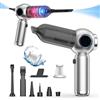 YYYuYong 20000Pa Aspirapolvere Auto,6000mAh Ricaricabile Aspirabriciole e Soffiatore,Mini aspirapolvere senza fili Potente per Auto,Capelli, pulizia casa (argento)