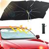 Aluusy Parasole Auto Parabrezza Interno, Aluusy 2025 Ombrello Parasole Pieghevole per Auto 140 x 75 cm, Parasol Ombrello Anteriore Girevole Protezione UV per la Maggior Parte delle Auto, SUV, Macchina