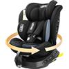 LETTAS i-Size Seggiolino Auto Girevole 360, 0-12 anni, 40-150 cm, con Poggiatesta Regolabile, Isofix e Top Tether ECE R129