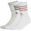 adidas 3STRIPES CUSHIONED SPORTSWEAR CREW SOCKS 3 PAIR PACK, calze uomo Unisex - Bambini, white/white/wonder silver,