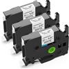 Suminey Nastro Cassette Etichette Suminey Compatibile In sostituzione di Brother P-touch TZe-231 12mm 0.47 Nero su Bianco Laminato Tape Cassetta per TZ Tape Ptouch PT-107B 1000 H105 H110 H100R 1005 1010 (3Pz)