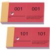 Nezyo Blocchetti Numerati da 1 a 200 Biglietti Numeri Sorteo Comandano con Numeri Bigliettini a Doppio Blocco Num 10x5 cm per Guardaroba Riffa Eventi Feste Fiere(Rosso)