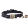 Generic Pelle Collare per animali domestici con incisione personalizzata, collare per cani e gatti con nome con sgancio di sicurezza, collari personalizzati per gattini con campanello (nero)