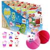 INKEE Hello Kitty confezione da 5 - bombe da bagno per bambini con sorpresa - 5 di 6 figure di Hello Kitty da collezionare - 5x palline da bagno da 80g con anguria e olio di jojoba, gusti rosa o rosso
