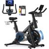 MERACH Cyclette da Casa, Silenziosa Cyclette Professionale con Resistenza Regolabile, Schermo LCD, Sedile Comodo e Grande, App Proprietaria, Ideale per Aerobica Domestica, Capacità di Carico di 136 KG