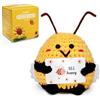 DealKits Regalo Abbraccio Tascabile Ape Positiva, Bambola di lana lavorata all'uncinetto ape fortunata, regalo di incoraggiamento ape fortunata per le fidanzate donne bambini