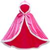 Proumhang Costume da Principessa Capo Principessa Bambina Donna Mantello Principessa con Cappuccio Costume Halloween Carnevale Natale Rosa 120 per 4-5 Anni