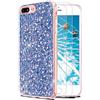 Feyten Cover iPhone 8 Plus/iPhone 7 Plus con Vetro Temperato [2 Pack], Lucciante Brillantini Design TPU Gel Silicone Protettivo Cover Custodia per Apple iPhone 8 Plus/iPhone 7 Plus 5,5 (Blu)