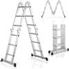 Juskys Scala multifunzionale pieghevole in alluminio Juskys 3x4 gradini, 3,6 m, portata fino a 150 kg - snodabile in 4 pezzi