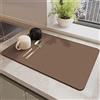 Morbuy Tappetino Scolapiatti Silicone, Assorbente Tappetini Lavello per Cucina Bancone, Tinta unita Scolapiatti da Lavello Asciugatura Rapida, Sgocciolatoio per Lavello (caffè,40x60cm)