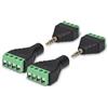 kwmobile 4x Adattatore Jack 4 poli Terminal Block - Set 2x Adattatori audio jack 3,5mm maschio e femmina - Connettore 3.5mm 4 Pin - fissaggio a vite