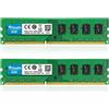 Wlizedle DDR3/DDR3L 16GB Kit (2x8GB) Memoria RAM 1600MHz CL11 U-DIMM Modulo di Memoria PC3-12800 /PC3L-12800 240-Pin 1.35V/1.5V per Desktop Computer, Verde