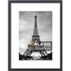 Walasis Cornice portafoto in legno Passepartout: cornice per poster collage - cornice per poster con vetro acrilico (nero, 30 x 40)