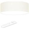 Navaris Plafoniera LED Soffitto 22W Rotonda Ø 40cm - Lampadario LED Dimmerabile - con Telecomando e Cambio Temperatura Colore - Design Effetto Stellato - Tessuto Beige