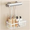 pickpiff Mensola doccia da appendere, colore bianco, cestino 13 x 8,5 cm, senza foratura, 30 cm