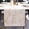 ViaElayu Runner da Tavolo Moderno Bianco Oro Primavera Marmo Texture Runner Tavola Centro Tavola Cucina Centrini Moderni Astratta Tovaglia per Tavolo da Pranzo Festa Cucina Soggiorno 40 x 140 cm