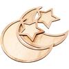 WILLBOND 2 Set Vassoio Legno Ramadan Vassoio Legno Luna Stella per Tavola Festa Eid Mubarak Servizio Tavola per Colazione Cena Pasticcino Espositore Decorativo Ornamento