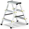 Bonussi Scaletto Sgabello Richiudibile 3 Gradini Bifacciale 3x3 Doppia Salita Portata Max 125 Kg in Alluminio