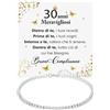 Bramart Bracciale Donna Idea Regalo Compleanno 30 anni Argento Sterling 925 modello Tennis Regalo per lei Festa Evento speciale, Bracciali Compleanni Natale - Cofanetto con DEDICA incluso (30 Anni - 5)