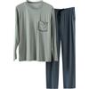 Sunnyuk Pigiama Uomo Invernale,Pigiama Uomo Estivo Pigiama Completa Elegant Tuta da Casa Confort Curvy Pigiami Leggero Cotone Pigiamini Lungo Invernale Taglie Forti