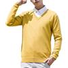 Genérico Maglia Maglia Collo A V Uomo Girocollo Abbigliamento Da Strada Manica Lunga Giacca Maglione Maglia Calore Maglia Pullover, giallo, XL