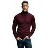 SAGGIO Leable Dolcevita 351 Manica Lunga in Puro Caldo Cotone Felpato Internamente Modello Anallergico Uomo Made in Italy Bordeaux 4