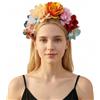 Upstore Fascia per capelli messicana con rose e fiori, per feste di Halloween, copricapo floreale per Halloween