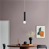 LUMICOM Lampadario Moderno Puro nero paralume nero E27 Ø4cm LUMICOM