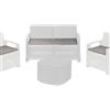 Leroy Merlin Salotto da giardino ARONA in polipropilene bianco con cuscini in poliestere grigio per 4 persone