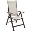 NATERIAL Sedia da giardino in alluminio con braccioli pieghevole Odyssea Multi NATERIAL, seduta in textilene beige, set da 2 pezzi