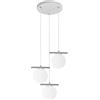 NOVECENTO Lampadario Neoclassico Seby bianco paralume bianco 3x E14 Ø40cm NOVECENTO