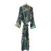 Fatto a mano Accappatoio Da Spiaggia In Cotone Usato Per Donne Moda Sexy Lungo Kimono
