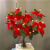 Riaxuebiy Fiori Artificiali Rami Luce Frangipani Orchidea Rose Phalaenopsis Salice LED Decorativi Rami Lampada Batteria Alimentato per Festa Nuziale Vaso Decorazione (Poinsettia, 2)