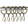 Hotop 30 Anelli Tende Drappeggio in Metallo Anelli Tende da Appendere e 30 Ganci a Perno Tendaggi in Metallo per Tende da Doccia Finestre Porta, 30 mm Diametro Interno (Bronzo Olio-Strofinato)