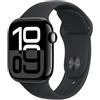 Apple Watch Series 10 GPS + Cellular 42mm Cassa in Alluminio color Jet Black con Nero Sport Band - M/L"