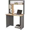 LBSIGN Scrivania Libreria Con Mensole E Scaffali 90x52x149H Rovere E Antracite Bremen
