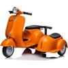 MR J toys&more Piaggio Vespa con Sidecar Small Elettrica 6V per Bambini con USB e luci mp3 Due posti Suoni e mp3 Elettrica (Arancione)