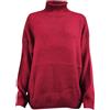 Generisch Maglione da donna a maniche lunghe, con colletto alto, caldo, elegante, leggero, in tinta unita, verde, 7XL