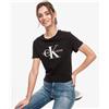 Calvin Klein Jeans T-Shirt Core Monogram Logo Nera Donna