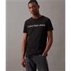 Calvin Klein Jeans T-shirt slim in cotone con logo Nera Uomo