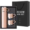 ZMHQLPDZ Borraccia Termica 500ml,Borraccia Isotermica con tappo tazza, Thermos acciaio inox 18/8 con Sottovuoto a Doppia Parete,Antigoccia,12 ore caldo/24 ore Freddo per Tè e Caffè