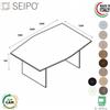 SEIPO Panel tavolo riunione sagomato P.1200, piano monoblocco, struttura in melaminico PA.0715 6 7