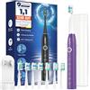 YTEATH PRO Spazzolino Elettrico Sonico per Donna con 8 Testine - Spazzolino Denti Sonico Adulti con Custodia da Viaggio, 5 Modalità, Impermeabile IPX7, Spazzolino Elettrico da Viaggio Ricaricabile, Viola Scuro