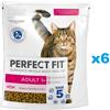 PERFECT FIT (Adult 1+) 6x750g Cibo secco per gatti ricco di salmone