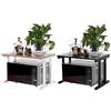 Ejoyous Ripiani per microonde a 2 strati, supporto per microonde in legno Ripiano per cucina Griglia per forno a microonde per microonde Piatti per cuociriso Tazze Bottiglie per bollitore(nero)