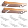 YFCVIP 6 Pezzi Staffe per Mensole Pesanti, Reggimensola Legno per Montaggio a Parete, Supporti Mensola Reggi Mensola Porta Mensole da Muroper la Casa, la Cucina e l'ufficio | 20cm, Portata 70 Kg (Bianco)
