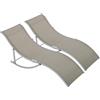VivaGarden Coppia di Lettini Prendisole Mare Professionale Spiaggia Giardino Pieghevole in Alluminio e Textilene 61x165x63 cm colore Grigio Chiaro - 540GY84B
