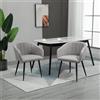 DecHome Set di 2 Sedie Imbottite Moderne con Rivestimento in Tessuto Sedie per Soggiorno e Salotto colore Grigio Chiaro - 532LG