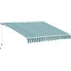 DecHome Tenda da Sole per Esterno Regolazione con Manovella Metallo e Poliestere 295x250cm Verde e Bianco - 007GW100110